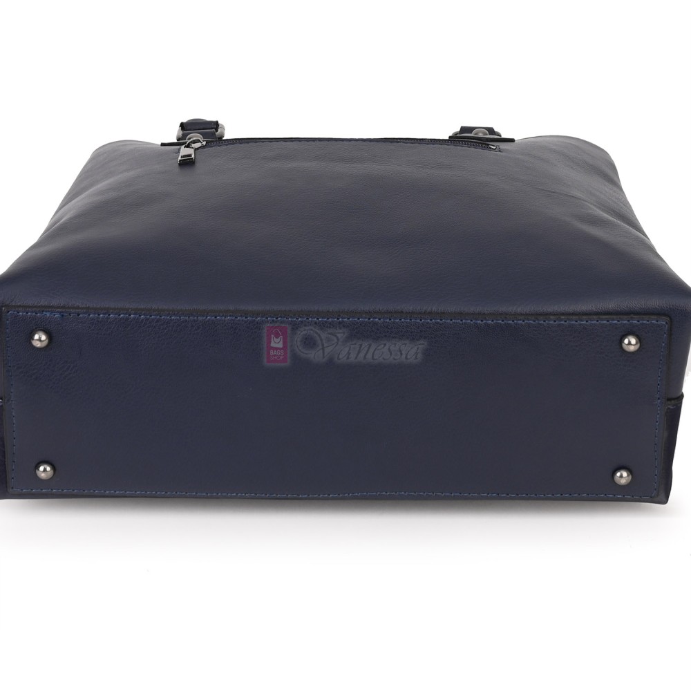 Елегантна дамска чанта от висококачествена еко кожа в тъмносин цвят. Код: APS